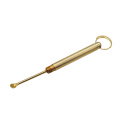 Gold Brass Snuff Spoon Sniffer Snorter Powder Hoover Hooter Metal Snuff Shovel Wax Oil Spoon Key Chain Pocket Size